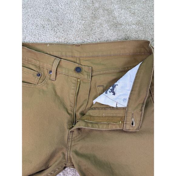 Levi's 513 Jeans Mens 31 x 30 Slim Fit Straight Leg Beige Brown Denim Pants C518 - Picture 3 of 14